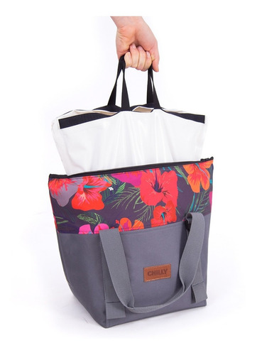 Imagen 5 de 10 de Bolso Térmico 10 Lts Diseño Hibiscus Chilly