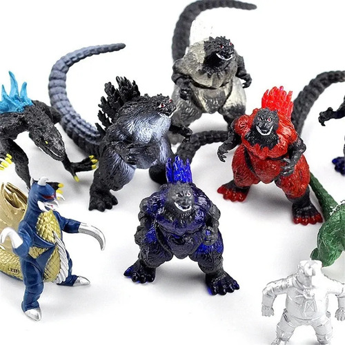 10 Peças De Bonecos De Ação Godzilla, Brinquedos Para Amigos