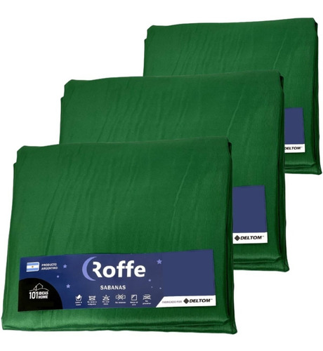 Sabanas 1 Plaza Ajustable 135 X 240 Cm Pack X3 Poliester Color Benetton Diseño De La Tela Liso
