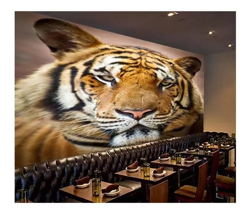 Adesivo De Parede Animais Tigre Paisagem 3d 1,90m² Anm201 no Shoptime