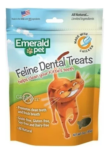 Premios Dentales Para Gato Emerald Pet Pollo, Salmón Y Atún