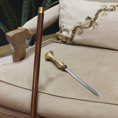 Bengala Espada Punhal Faca Camuflada Adaga Cajado Bastão Cor Dourado