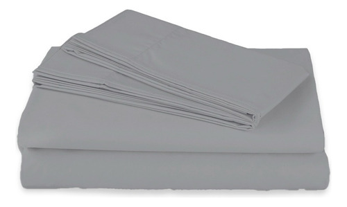 Spring Air Juego De Sabanas Microfibra - Individual Color Gris Claro Diseño De La Tela Liso