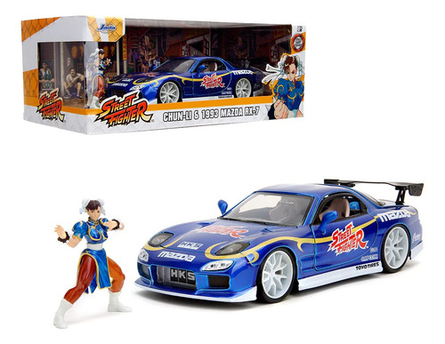 Vehiculo Jada Rx-7 Chun - Li 1:24 Street Fighter+ Fig. Metal