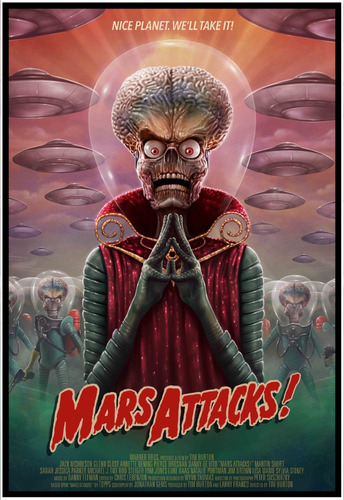 Cuadro Poster Premium 33x48cm Marcianos Ataque Mars Attack