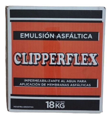 Pintura Emulsión Asfáltica Acuosa Clipperflex Para Techo 18l