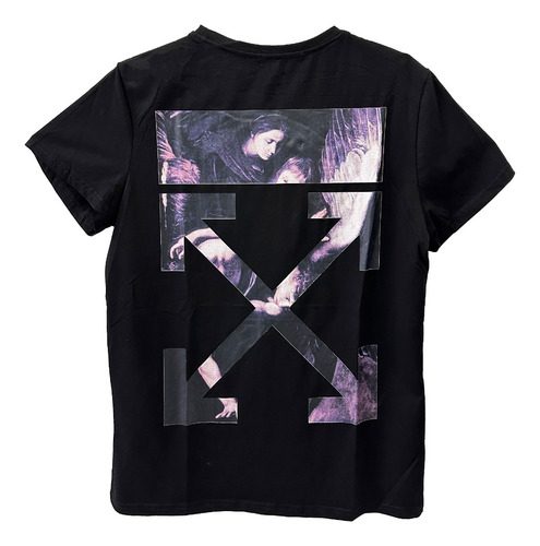 Playera Off White Estampada Casual Hombre Y Mujer