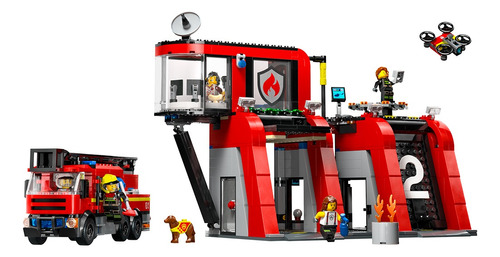 Lego City 60414 Fire Station With Fire Truck - Original