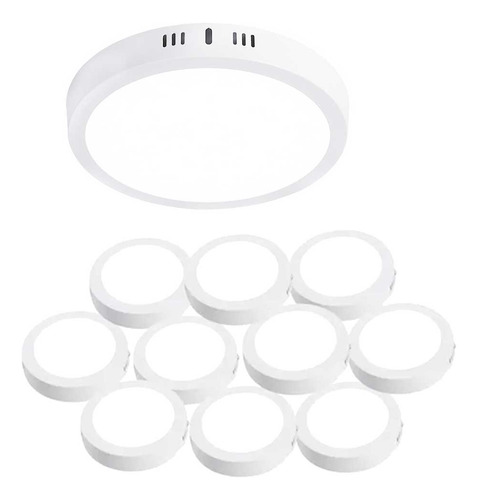 Lampara Led De Sobreponer 18w Plafón 10 Piezas Color Blanco