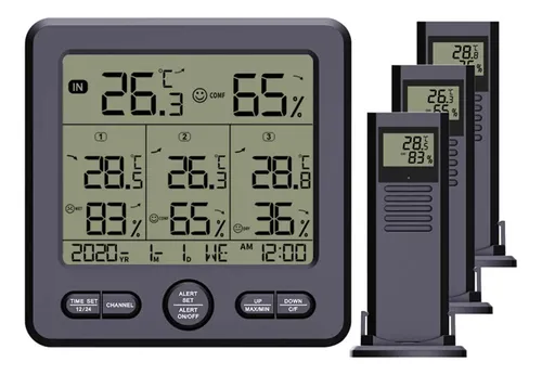 comprar Y Para Termohigrómetro Digital Inalámbrico Con 3 Sensores