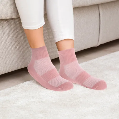 6 Pares De Calcetines De Algodón Para Mujer, De Malla, Trans