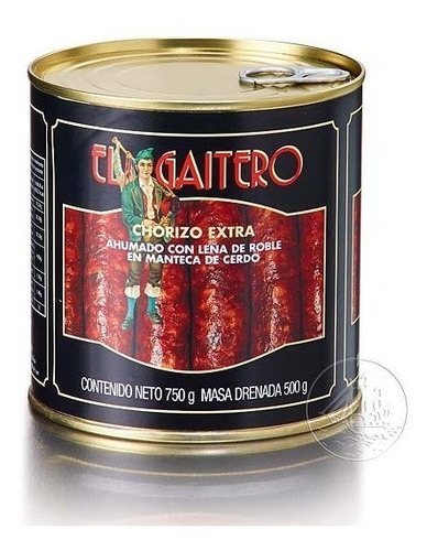 Chorizo Ahumado El Gaitero 750gr Ahumado En Leña