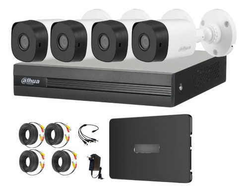 Kit Seguridad Dahua Full Hd Dvr 8ch + 4 Bullet 1080p 480 Ssd