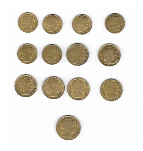 Ltc274. Lote De 13 Monedas Argentinas, Década '40.