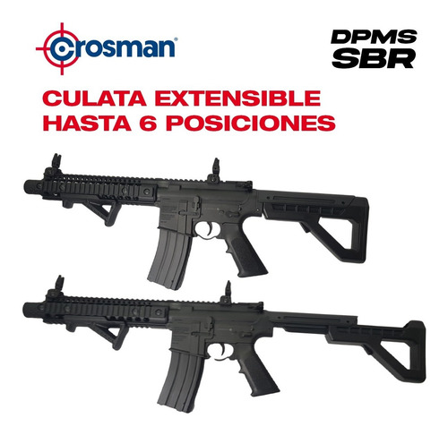 Imagen 4 de 10 de Rifle Co2 Fusil Crosman Dpms Sbr 4.5 Mm Full Auto Escala 1/1