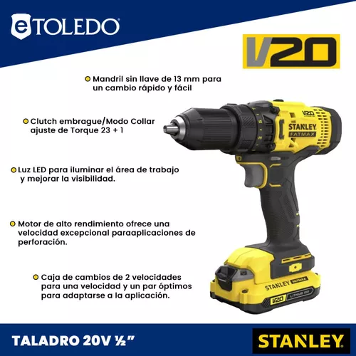 Taladro Atornillador 13mm 20V + 2 Baterías Y Maleta