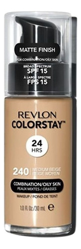 Base de maquiagem líquida Revlon ColorStay 240 COLORSTAY tom medium beige