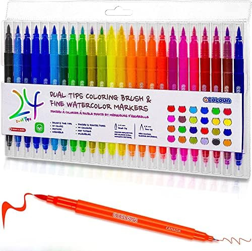 Marcadores De Pintura De Acuarela De 24 Colores, Juego De Ma