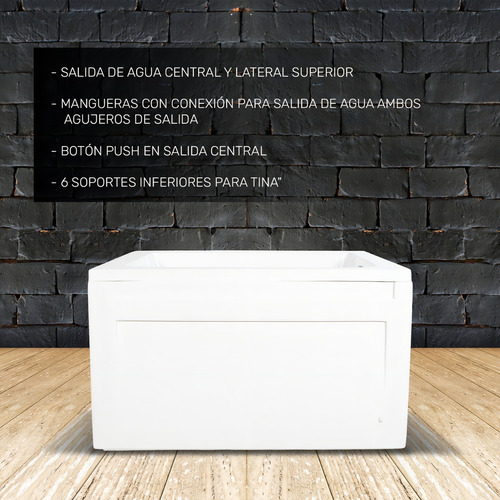 Tina Bañera Rectangular Infantil Fibra De Vidrio 90x70x54 Color Blanco