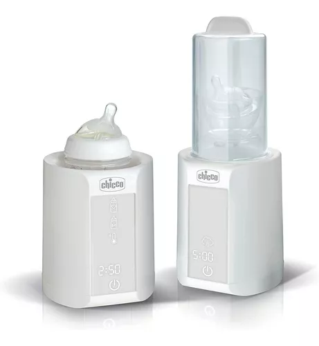  Chicco Calentador digital de biberones y esterilizador para  biberones, frascos de comida para bebés y bolsas de leche, Elimina el  99.9% de los gérmenes, 4 opciones de calefacción