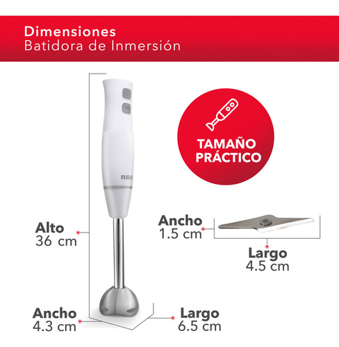 Rca Batidora De Inmersión De Acero Inoxidable Rc-1204