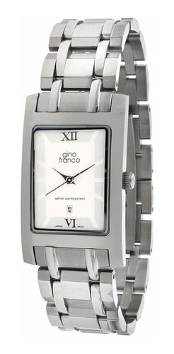 Reloj Hombre Gino Franco 9726wt Cuarzo Pulso Plateado En