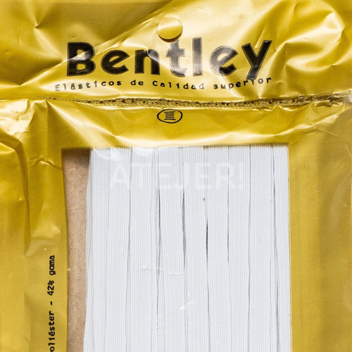 Imagen 7 de 8 de Elástico Liso Marca Bentley Art 14 De 6mm X 50 Metros Blanco