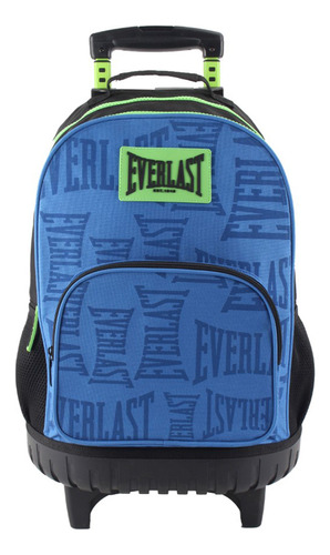 Mochila Everlast 18 PuLG Escolar Diseño Amplia Color Azul