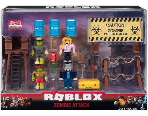 Roblox Zombie Attack Set De 4 Figuras Y Accesorios 20 Piezas