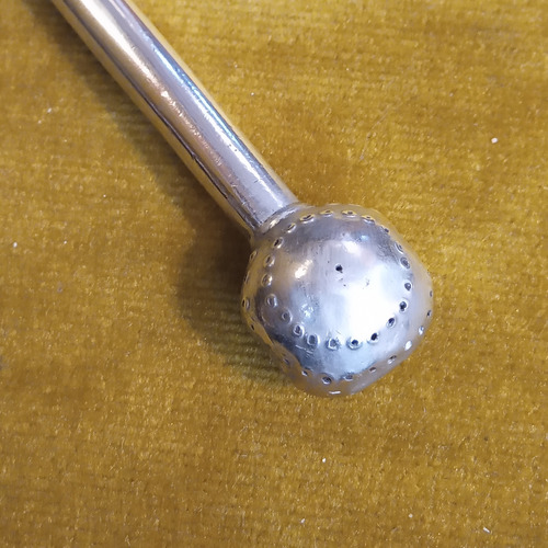 Bombilla De Plata Antigua Maciza Probada Criolla Colonial Plata (Usado)