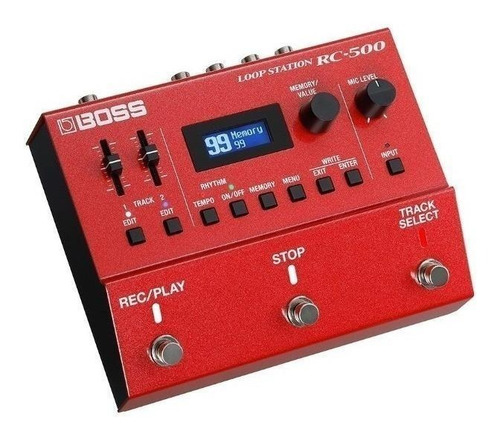 Imagen 2 de 3 de Pedal de efecto Boss Loop Station RC-500 rojo
