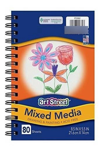 Cuaderno Mixto Art Street, 8-1/2  X 5-1/2 , 80 Hojas