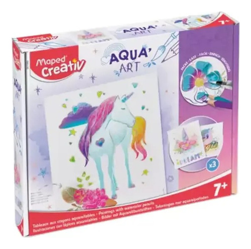 Set Dibujo Infantil Lapices Acuarela Maped Aqua Unicornio