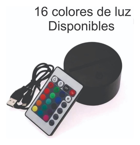 Lampara Led 3d Gengar Pokemon Base Con Luz 16 Colores