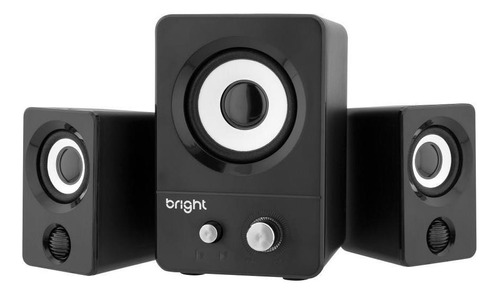 Caixa De Som Bright Mini Subwoofer 2.1 11w Rms Usb Cód.0590 Cor Preto