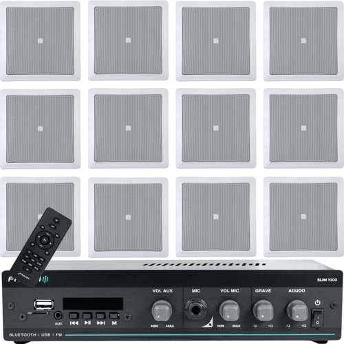 Kit Som Ambiente Slim 1000 Frahm + 12 Arandelas Jbl