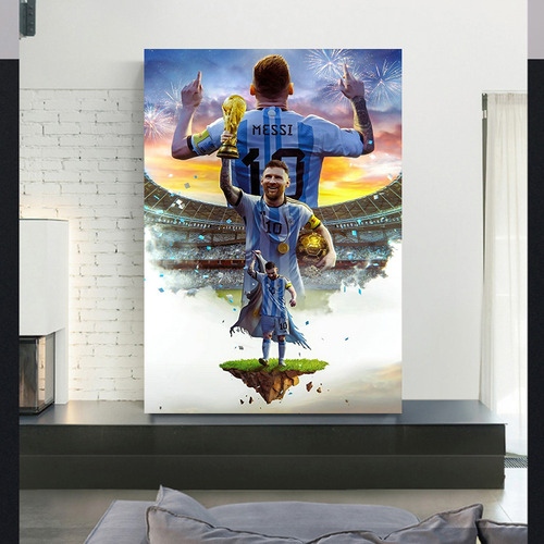 Lienzo Decorativo Para Pared, Estrella Del Fútbol, Lionel Me
