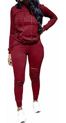 Unifizz - Conjunto De Sudadera Con Capucha Para Mujer 2 Piez