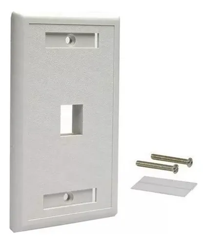 Faceplate Simple 1 Puerto Port Rj45 Cat5e Cat6 Cable Red Utp