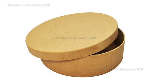 13 Caixa Redonda Tampa Sapato M 30x7 Mdf Cru Madeira