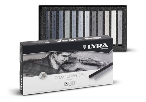 Crayon Suave Pastel Polycrayon Grises Lyra 12 Pzs