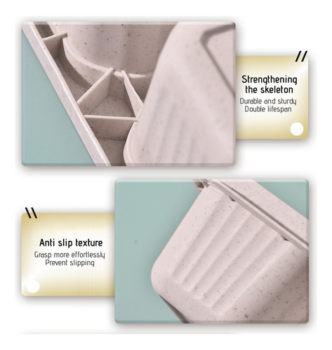 Recipientes Reutilizables Bento Box De 4 Compartimentos Para