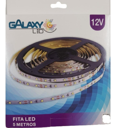Fita Led 4,8w 5 Metros Ip20 Galaxyled Cor da luz Branca Fria 6500k