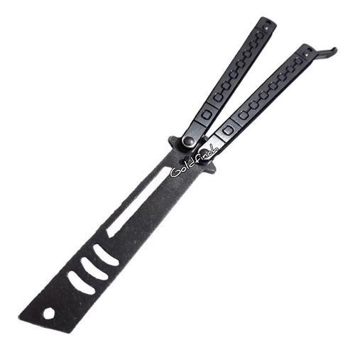 Navaja Balisong Mariposa Sin Filo Trainer Silver Tanto C3