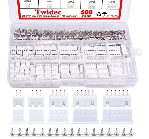 Twidec /500 Piezas De Conector Jst De 0.100in Con Conector D