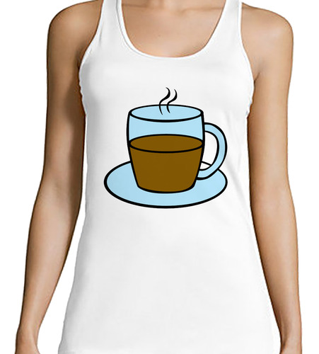 Musculosa Mujer Te Taza Vidrio Negro Humo Desayuno Humo