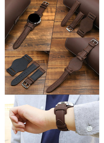 Correa De Reloj De Cuero Suave, Ancho Del Café 1,8 Cm. .