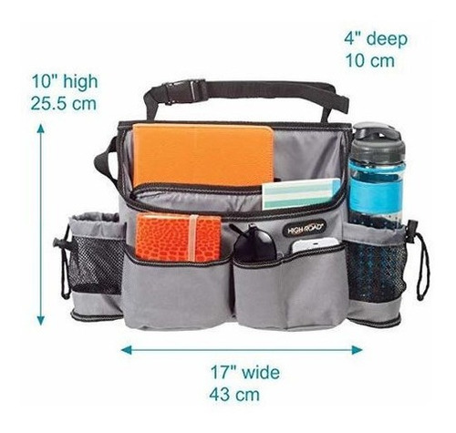 Imagen 5 de 5 de Carretera Alta Swingaway Organizador De Asiento De Auto Gris