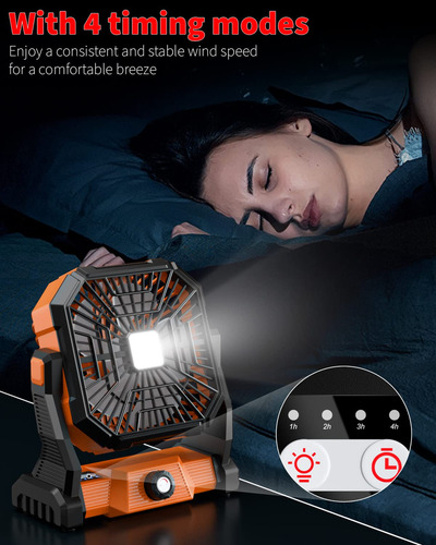Ventilador De Techo Para Acampar Con Luces, Multifuncional,