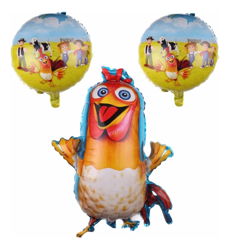 Pack 3 Globos Bartolito / Granja Incluye Muñeco Gde 60 Cm